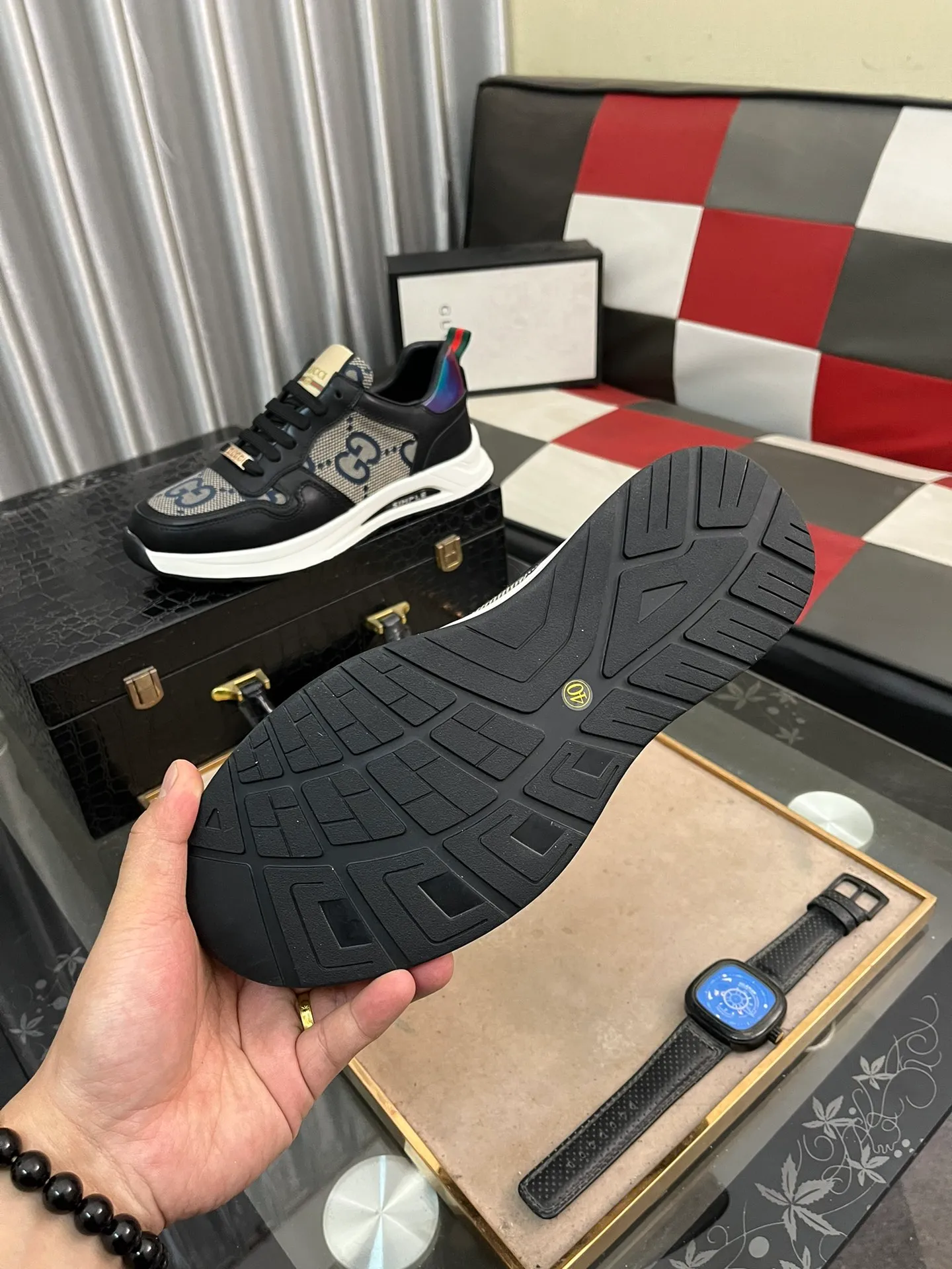 Men's Men's Shoes 💰420 ⌚️⌚️[GUCCI] Gucci men's casual shoes are absolutely popular 🔥The ultimate matching item for trendy men! Irresistible charm of super texture, the main recommendation, the upper is made of high-quality cowhide + breathable fabric, sheepskin feet, wear-resistant rubber sole, noble and elegant! Extremely comfortable🎁🎁You can be as handsome as you want💪 Size: 38-44!